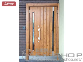 LIXIL リクシル(トステム)の玄関ドア リシェント断熱仕様 22親子R(右吊元) B4型 施工例