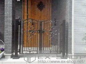 LIXIL リクシル(TOEX)の門扉 フェスタB型門扉 両開き ベースプレート門柱使用 施工例