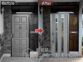 LIXIL リクシル(トステム)の玄関ドア リシェント 300型 片開き 施工例