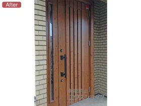 LIXIL リクシル(トステム)の玄関ドア リシェント K4仕様 700型 親子仕様 ランマ無 施工例