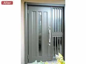 LIXIL リクシル(トステム)の玄関ドア リシェントII アルミ仕様 片袖飾り中桟付ポスト無仕様(ランマ無)L C12型 施工例