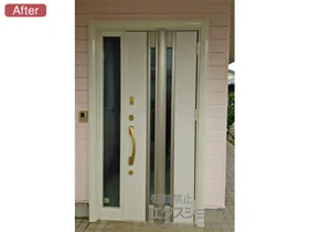 LIXIL リクシル(トステム)の玄関ドア リシェント断熱仕様 22カザス片袖R D2型 施工例