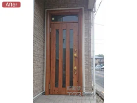LIXIL リクシル(トステム)の玄関ドア リシェント アルミ仕様22片開きL(ランマ付) J1型 施工例