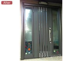 LIXIL リクシル(トステム)の玄関ドア リシェント K4仕様 22両袖仕様(ランマ無)L(左吊元) 700型 施工例