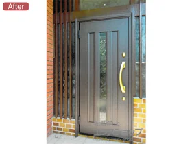 LIXIL リクシル(トステム)の玄関ドア リシェント アルミ仕様22片開きL（ランマ無） P1型 施工例