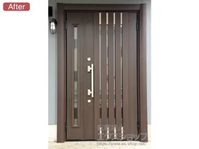 LIXIL リクシル(トステム)の玄関ドア リシェント K4仕様22親子仕様R(ランマ無) 700型 施工例