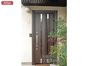 LIXIL リクシル(トステム)の玄関ドア リシェント アルミ仕様22片開きR(ランマ無) M2型 施工例