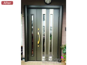 LIXIL リクシル(トステム)の玄関ドア リシェント K4仕様22親子仕様(ランマ無)R 300型 施工例