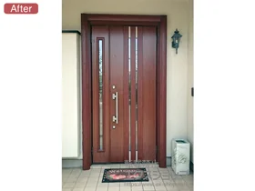 LIXIL リクシル(トステム)の玄関ドア リシェント K4仕様22親子仕様(ランマ無)R 700型 施工例