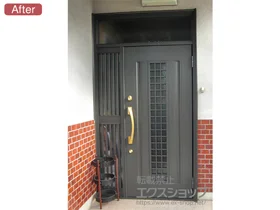 LIXIL リクシル(トステム)の玄関ドア リシェント アルミ仕様20片袖仕様(ランマ付/中桟付)R S1型 施工例