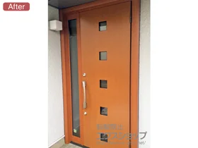 LIXIL リクシル(トステム)の玄関ドア リシェント K4仕様22片袖仕様(ランマ無)R 100型 施工例