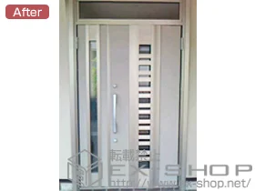LIXIL リクシル(トステム)の玄関ドア リシェントII 断熱K4仕様親子仕様(ランマ付)R E90型 施工例