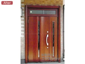LIXIL リクシル(トステム)の玄関ドア リシェント K4仕様20親子仕様（ランマ付）L 500型 施工例