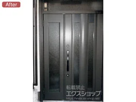 LIXIL リクシル(トステム)の玄関ドア リシェントII アルミ仕様親子仕様（ランマ付）R C14型 施工例