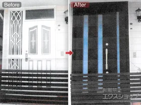 三協アルミの玄関ドア ラフォースR2玄関ドア01型 親子開きドア（左吊元） 一般仕様 施工例