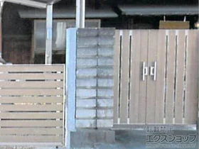 LIXIL リクシル(TOEX)の門扉 ジオーナ門扉 SA型 両開き マテリアルカラー　柱使用 施工例