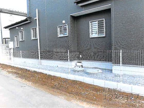 積水樹脂(セキスイ)のフェンス・柵 メッシュフェンス BB 自由柱施工 施工例