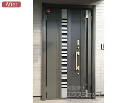LIXIL リクシル(トステム)の玄関ドア リシェントII 断熱K4仕様 親子仕様(ランマ無)L E90型※カザスプラス仕様 施工例