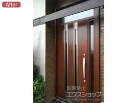 LIXIL リクシル(トステム)の玄関ドア リシェント 玄関ドア3 断熱K4仕様 手動 片袖仕様(ランマ付)L M24型 施工例