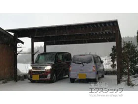 YKKAPのカーポート エフルージュ ツイン100 積雪〜100cm対応 施工例
