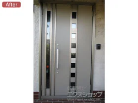 LIXIL リクシル(トステム)の玄関ドア リシェント玄関ドア3 断熱K4仕様 手動 親子仕様(ランマ無)R M28型 施工例
