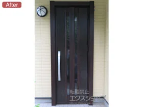 LIXIL リクシル(トステム)の玄関ドア リシェント玄関ドア3 断熱K4仕様 片開き仕様(ランマ無)R G15型 ※カザスプラス仕様 施工例