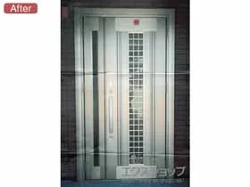 LIXIL リクシル(トステム)の玄関ドア リシェント玄関ドア3 アルミ仕様 親子仕様(ランマ無)R C20N型 ※カザスプラス仕様 施工例