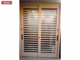 LIXIL リクシル(トステム)の玄関ドア リシェント玄関引戸 SG仕様 2枚建戸 ランマ無 53型(横太格子) 施工例