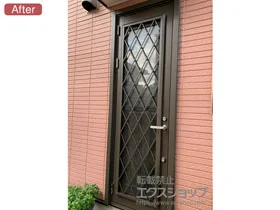 LIXIL リクシル(トステム)の玄関ドア リシェント 勝手口ドア PG仕様 ランマ無L C型 施工例