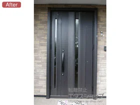 LIXIL リクシル(トステム)の玄関ドア リシェント 玄関ドア3 断熱K4仕様 手動 親子仕様(ランマ無)R G12型 施工例