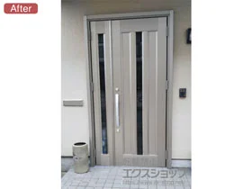 LIXIL リクシル(トステム)の玄関ドア リシェント玄関ドア3 アルミ仕様 手動 親子仕様(ランマ無)R C12N型 施工例