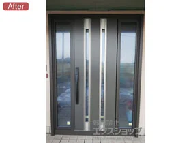 LIXIL リクシル(トステム)の玄関ドア リシェント玄関ドア3 断熱K2仕様 両袖仕様(ランマ無)R M24型 ※カザスプラス仕様 施工例