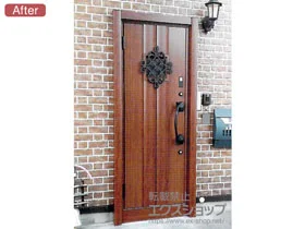 LIXIL リクシル(トステム)の玄関ドア リシェント玄関ドア3 断熱K4仕様 片開き仕様(ランマ無)L D77型*リモコンタイプ 施工例