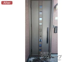 LIXIL リクシル(トステム)の玄関ドア リシェント玄関ドア3 断熱K2仕様 片開き仕様(ランマ無)L M28型 ※カザスプラス仕様 施工例