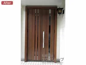 LIXIL リクシル(トステム)の玄関ドア リシェント 玄関ドア3 断熱K4仕様 手動 親子仕様(ランマ無)L M27型 施工例