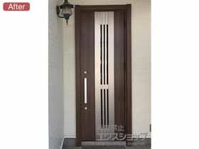 LIXIL リクシル(トステム)の玄関ドア リシェント 玄関ドア3 断熱K4仕様 手動 片開き仕様(ランマ無)R M84型 施工例