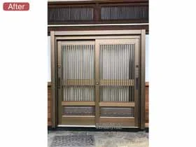 LIXIL リクシル(トステム)の玄関ドア リシェント玄関引戸 SG仕様 2枚建戸 ランマ無 60型(千本格子腰付) 施工例