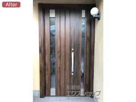 LIXIL リクシル(トステム)の玄関ドア リシェント 玄関ドア3 断熱K4仕様 手動 親子仕様(ランマ無)L P77型 施工例