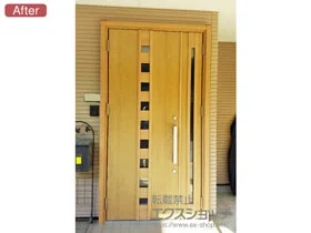 LIXIL リクシル(トステム)の玄関ドア リシェント 玄関ドア3 断熱K4仕様 手動 親子仕様(ランマ無)L M28 施工例