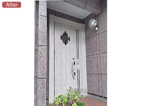 LIXIL リクシル(トステム)の玄関ドア リシェント玄関ドア3 断熱K4仕様 手動 片袖飾り仕様(ランマ無)L D77型 施工例