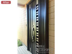 LIXIL リクシル(トステム)の玄関ドア リシェント玄関ドア3 断熱K4仕様 手動 親子仕様(ランマ無)R G82型 施工例
