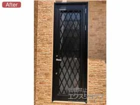 LIXIL リクシル(トステム)の玄関ドア リシェント 勝手口ドア PG仕様 ランマ無R C型 施工例