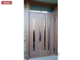 LIXIL リクシル(トステム)の玄関ドア リシェント玄関ドア3 断熱K4仕様 手動 親子仕様(ランマ付)R G15型 施工例