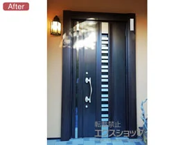 LIXIL リクシル(トステム)の玄関ドア リシェント玄関ドア3 断熱K2仕様 手動 親子仕様(ランマ無)R G82型 施工例