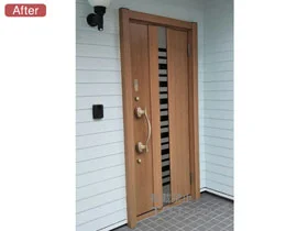LIXIL リクシル(トステム)の玄関ドア リシェント玄関ドア3 断熱K4仕様 片開き仕様(ランマ無)R G82型 ※カザスプラス仕様 施工例