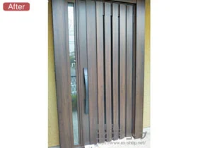 LIXIL リクシル(トステム)の玄関ドア リシェント玄関ドア3 断熱K4仕様 片袖仕様(ランマ無)R G14型 ※カザスプラス仕様 施工例
