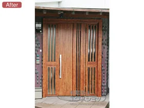 LIXIL リクシル(トステム)の玄関ドア リシェント玄関ドア3 断熱K4仕様 両袖飾り仕様(ランマ無)R M83型 ※カザスプラス仕様 施工例