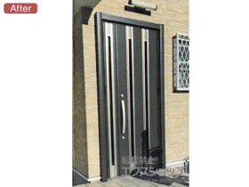 LIXIL リクシル(トステム)の玄関ドア リシェント玄関ドア3 断熱K2仕様 手動 親子仕様(ランマ無)R M24型 施工例