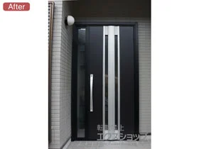 LIXIL リクシル(トステム)の玄関ドア リシェント玄関ドア3 断熱K4仕様 手動 片袖仕様(ランマ無)R G77型 施工例