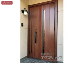 LIXIL リクシル(トステム)の玄関ドア リシェント玄関ドア3 断熱K4仕様 手動 親子仕様(ランマ無)R G12型 施工例